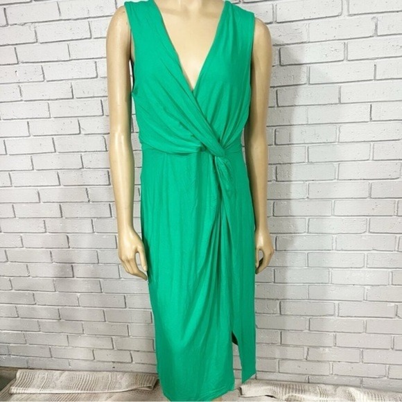 Lilly Pulitzer Odella V-Neck Midi Dress Brazilian Green SleevelessSize 14